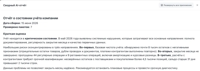 Сводный AI-отчет о состоянии учета